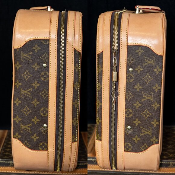 LOUIS VUITTON Monogram Canvas Suitcase - NEW LEATHER - VINTAGE TREASURE - Picture 6 of 16
